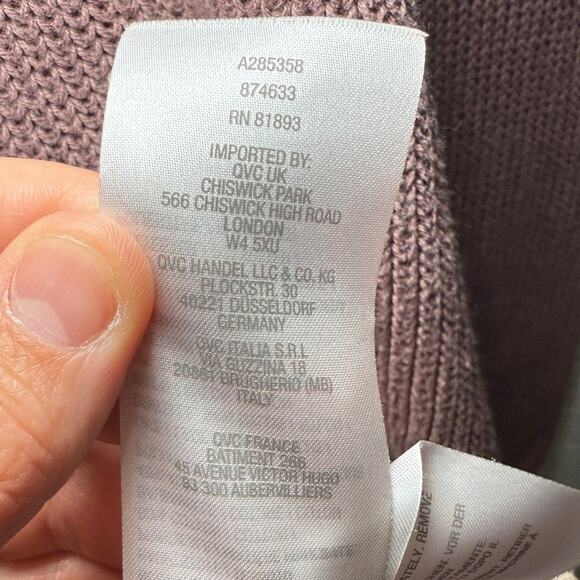 LOGO by lori goldstein lace knit tunic sweater womens XL lagenlook cozy coastal - Picture 5 of 9